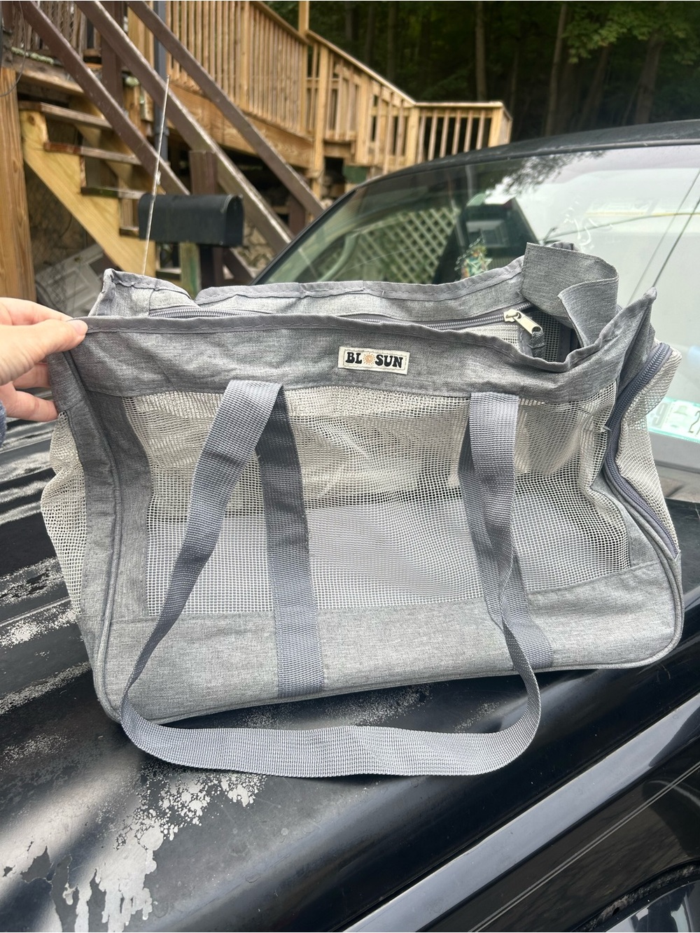Gray Mesh Small Pet Carrier